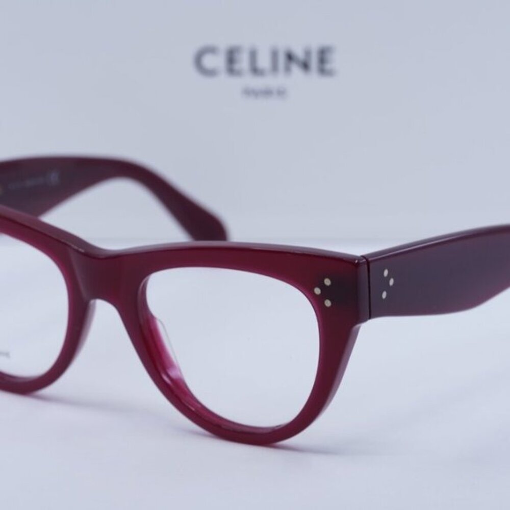 Celine CL5003IN 069 Cat Eye Eyeglasses 50mm - Burgundy - Picture 2 of 9